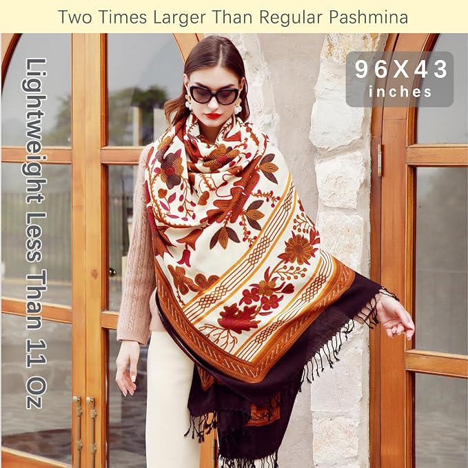DANA XU 100% Merino Wool Pashmina Shawl - Image 6
