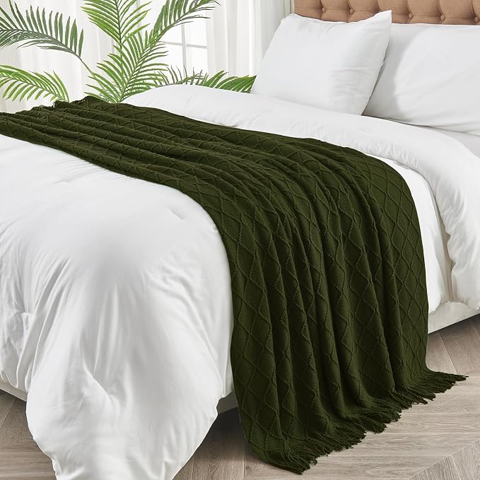 inhand Knitted Throw Blankets for Couch and Bed, Soft Cozy Knit Blanket - Image 3