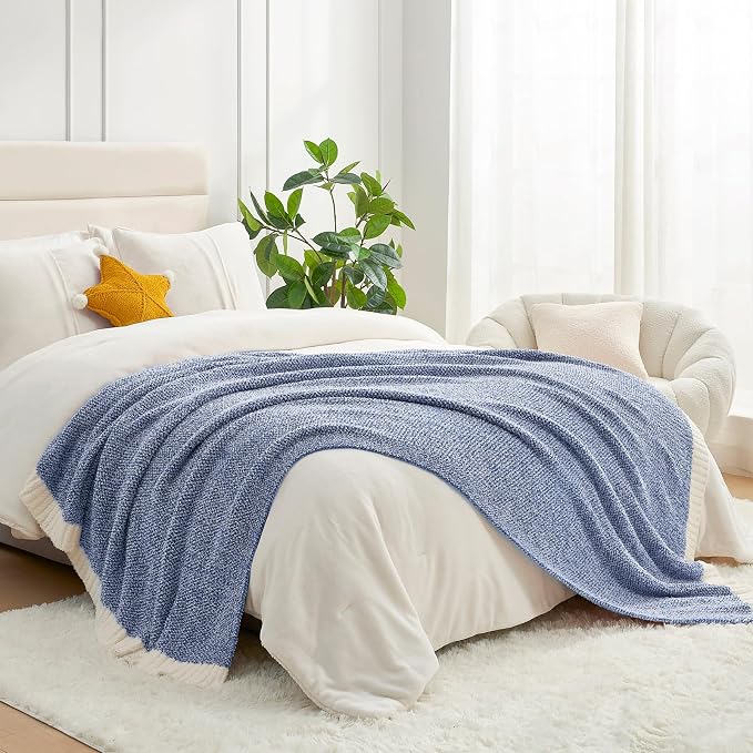Snuggle Sac Blue Throw XL Blanket 50x70, Super Soft Warm Blankets Oversized - Image 8