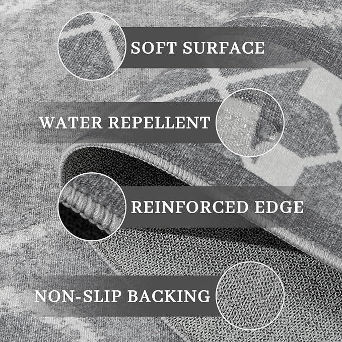 Area Rugs 6x9 Washable Rug, Non-Slip Rugs - Image 2
