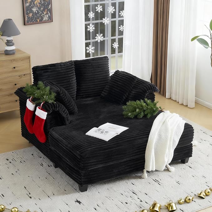 VINGLI 56" Oversized Chaise Lounge Chair, Movie Room by VINGLI