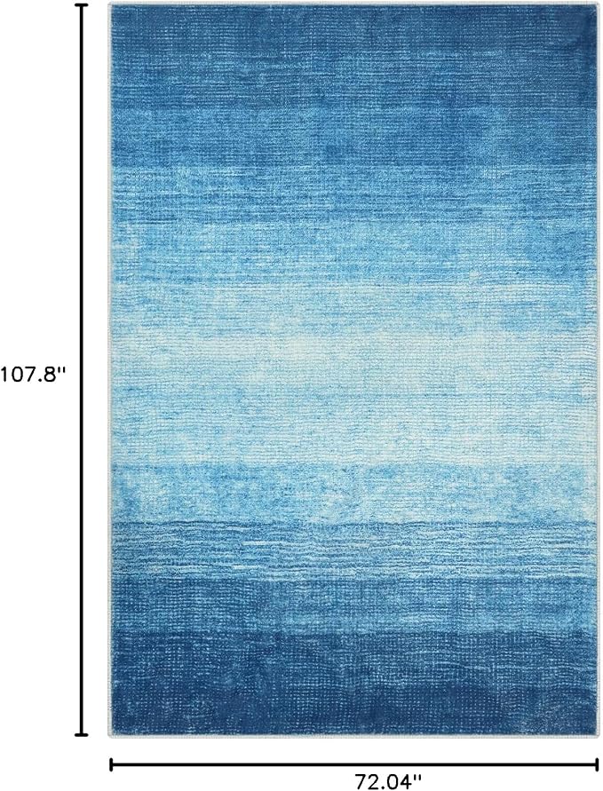 Wonnitar Modern Ombre Washable Area Rug 6x9, Non-Slip Soft Contemporary Dining - Image 2