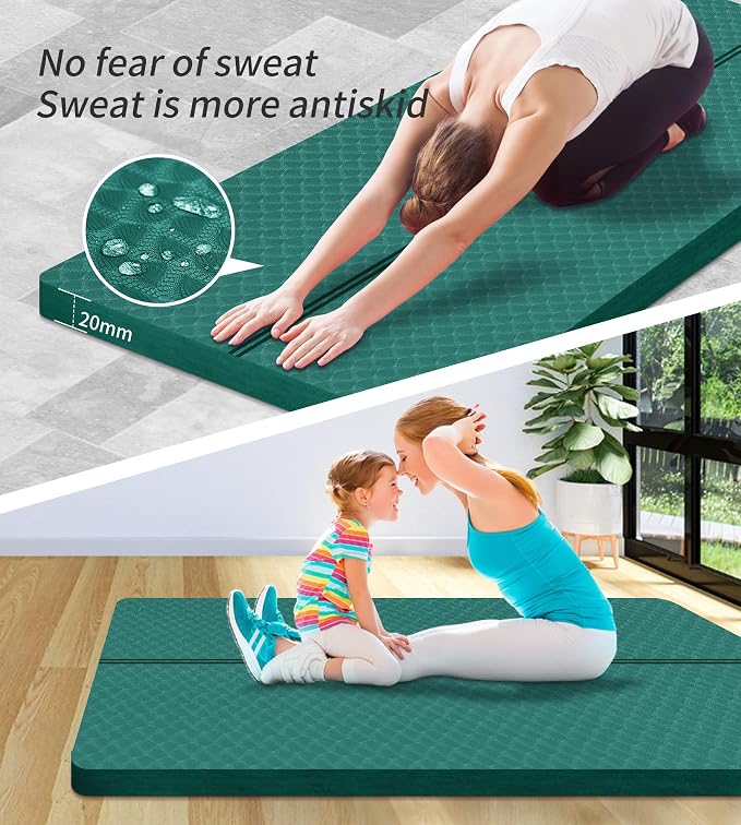 nuveti Large Exercise Mat - 15mm/20mm/30mm Thick Yoga Mat | Workout Mat - Image 6