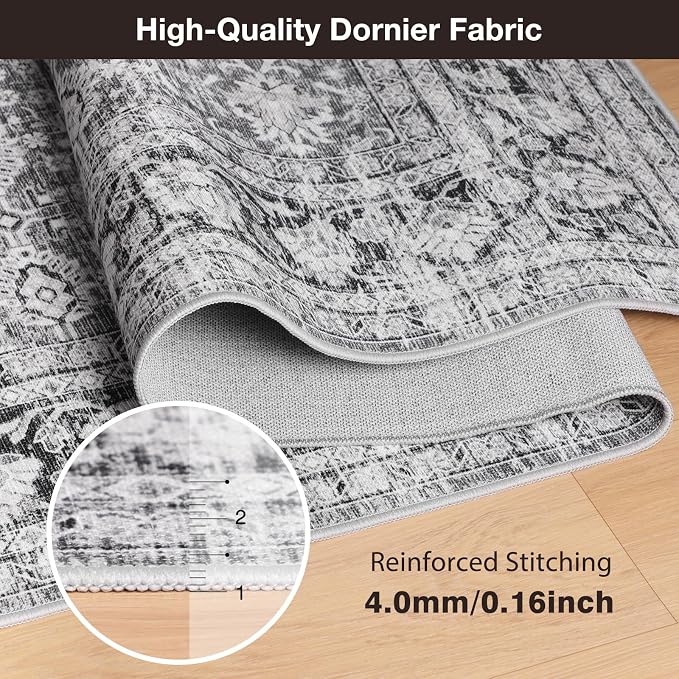 Modern Grey 30" x 48" Hard floor Chair Mats, Machine Wash Computer Chair Mat - Image 2