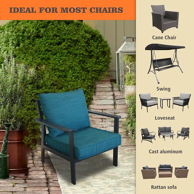 Goodgoods 24x28 inch Outdoor/Indoor Deep Seat Cushions Set of 2 Deep Seat - Image 4