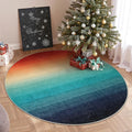Wonnitar Modern Ombre Christmas Round Area Rug, 4ft Colorful Washable Living by Wonnitar