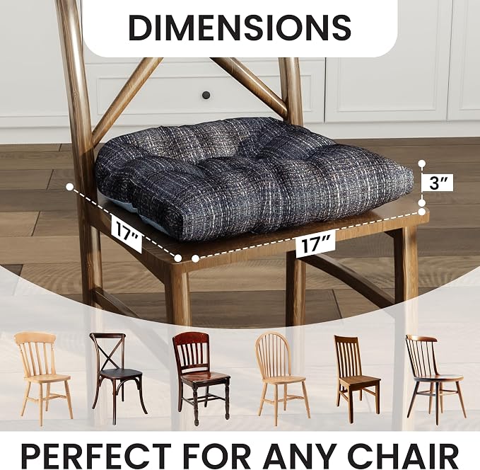 Klear Vu Gripper Overstuffed Universal Non-Slip Dining Chair Cushions - Image 3