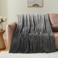 NEWCOSPLAY Super Soft Throw Blanket Ombre Dark Grey Premium Silky Flannel by NEWCOSPLAY