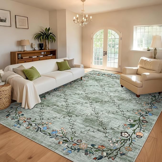 Garveehome 5x7 Washable Floral Area Rugs - Image 4