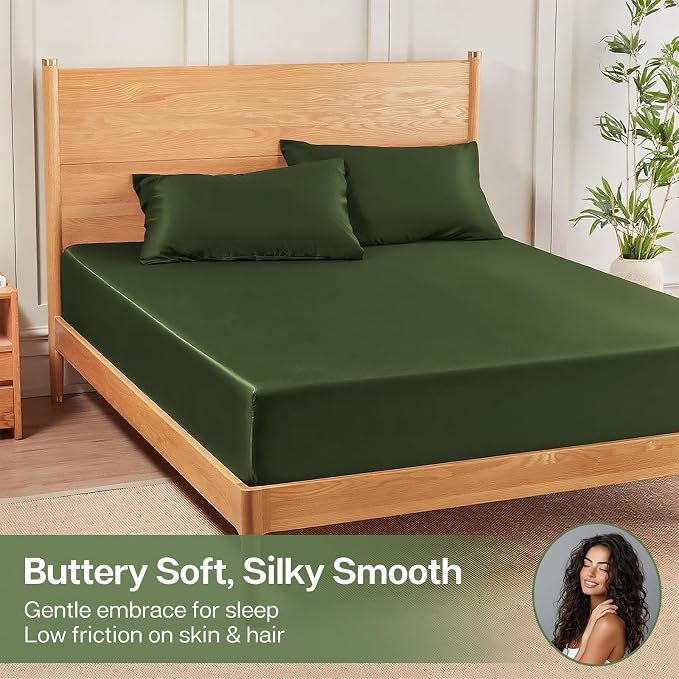 MR&HM California King Fitted Sheet, Ultra-Soft Rayon Derived from Bamboo & - Image 4
