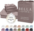 Bella Coterie 6 Piece Luxury Bamboo Viscose Split Top King Size Sheet Set | 34" by BC