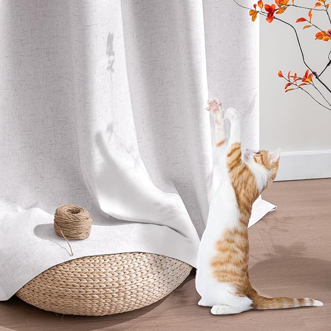 PrinceDeco Natural Linen Curtains 100% Blackout Curtains - Image 5