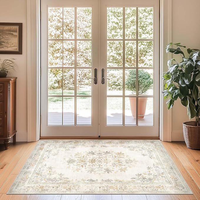 jinchan Vintage Floral 3x5 Area Rugs by JINCHAN