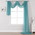 DONREN Teal Window Scarf for Outdoor Decoration by DONREN