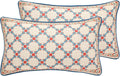 patdrea Designer Throw Pillow Covers Set of 2, Lumbar Bright Vintage Red Linen by Welcometopatdrea