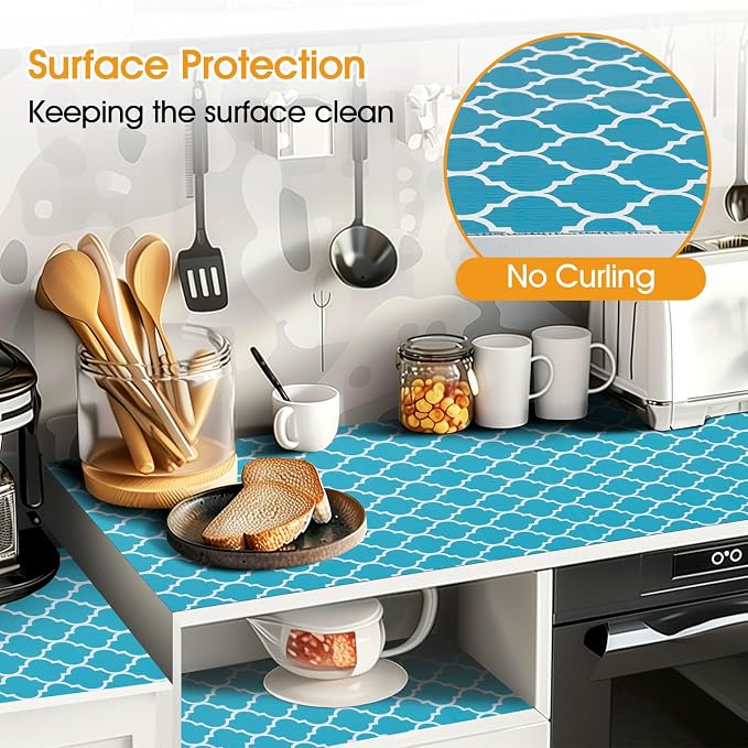 Shelf and Drawer Liner for Kitchen Cabinets Non-Adhesive, Strong Grip Non-Slip - Image 3