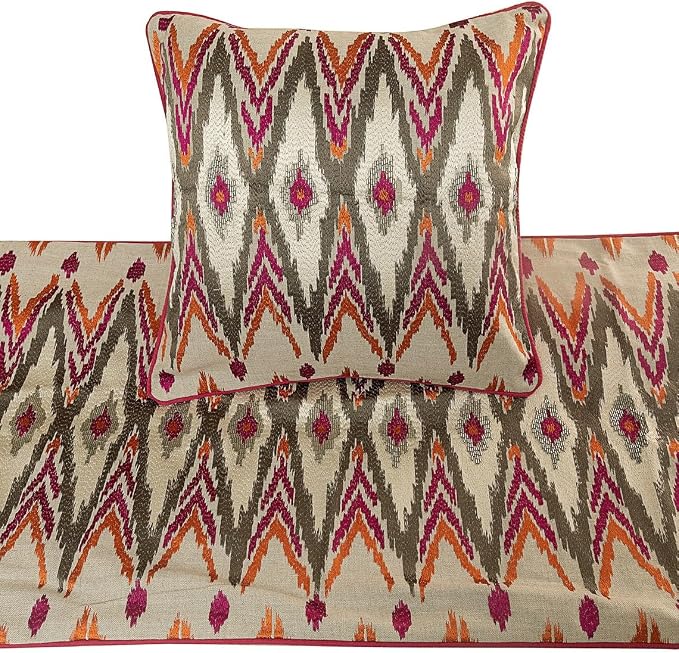 The HomeCentric King Queen Twin Multi Color & Pink Decorative Twin 53"x18" Bed - Image 2
