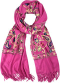 Urban CoCo Women's Embroidered Tassel Long Shawl Oversize Scarf Wraps by UrbanCoCo
