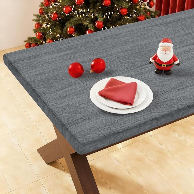 Smiry Rectangle Picnic Tablecloth, Wipeable Flannel Backed Vinyl Tablecloths by Smiry