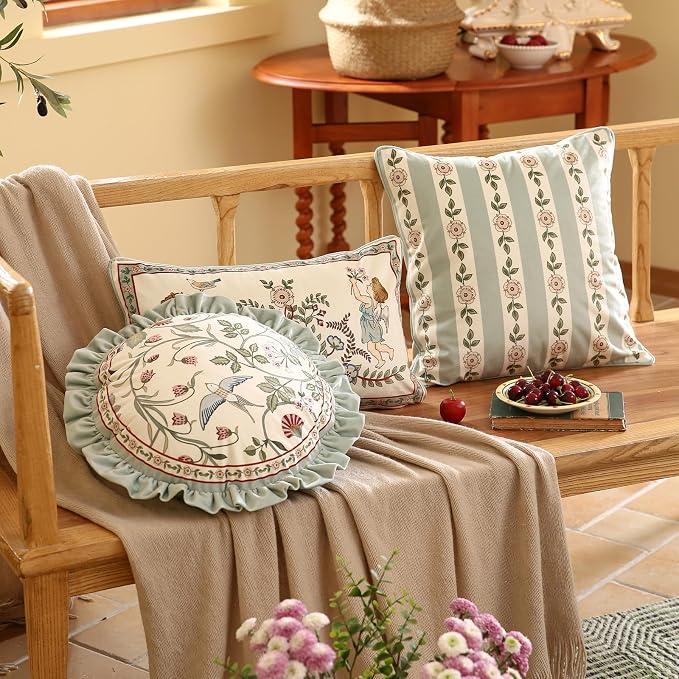 Round Throw Pillow Covers Pack of 2, Decoration Pillows Cushion Covers - Image 6