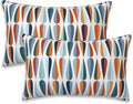Mid-Century Drop Shapes Throw Pillow Cover Case Modern Retro Style Throw by Naqiuli