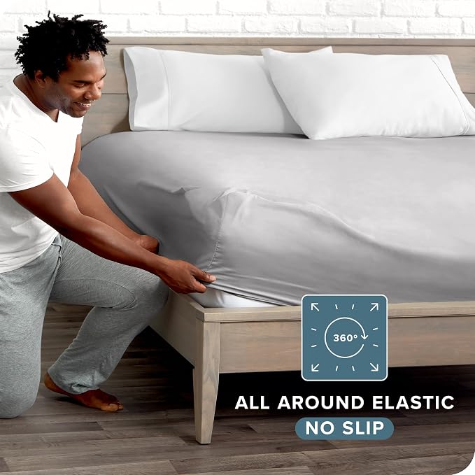 Bare Home Fitted Bottom Sheet King Size - Image 3