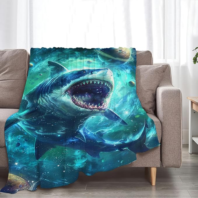 Funny Shark Blanket Fantasy Shark Throw Blanket Shark Gifts and Decor Shark - Image 3