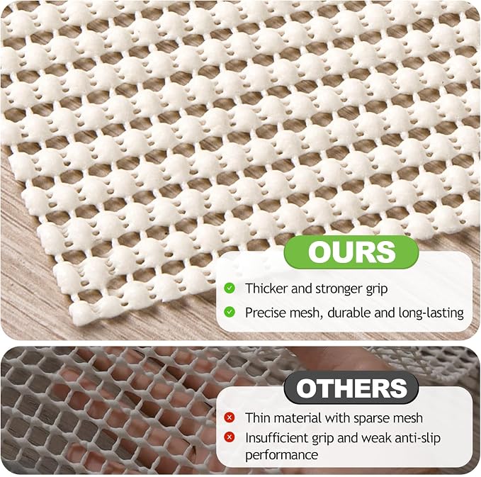 Songrey Non-Slip Rug Pad 5x7 FT, Extra Thick Carpet Pads - Image 2