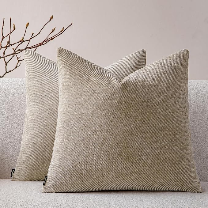 a moment Pack of 2 Decorative Chenille Throw Pillow Covers by amoment