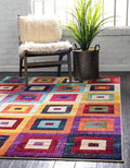 Unique Loom Estrella Collection Colorful, Squares Modern, Abstract Area Rug by UniqueLoom