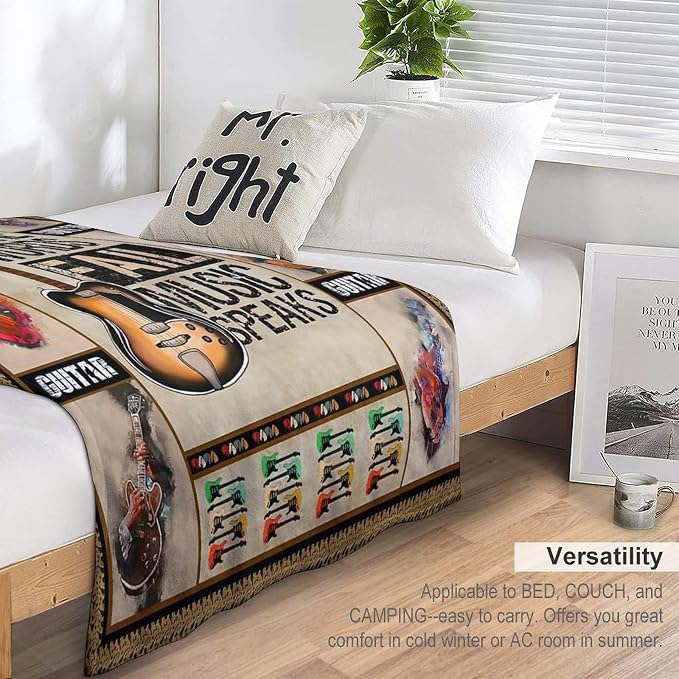 Guitar Blanket Guitar Gifts for Boys Men Music Throw Blanket for Kids Adults - Image 5