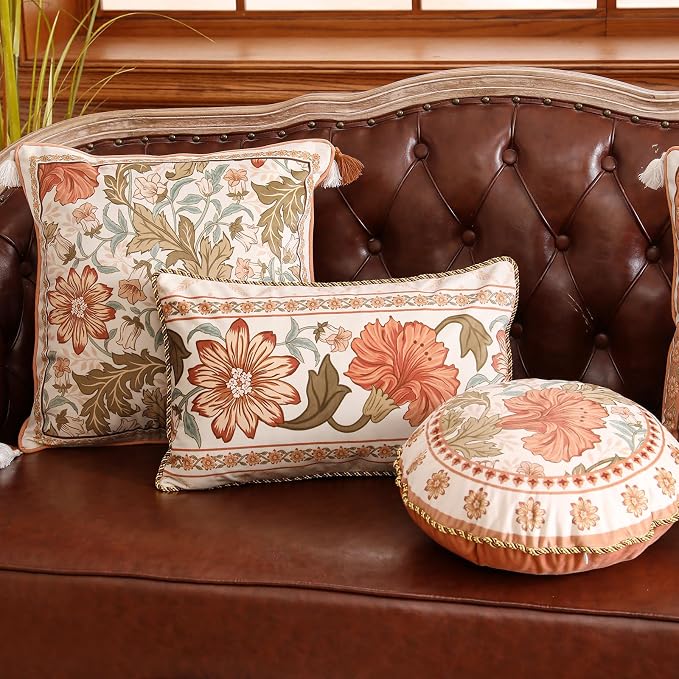 Throw Pillow Covers Pack of 2, Decoration Round Pillows Cushion Covers - Image 3