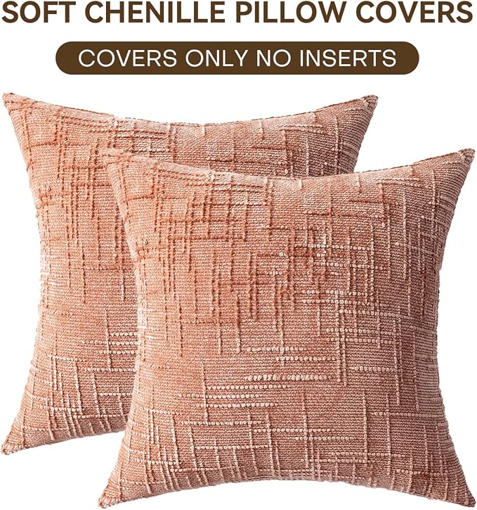 Decorative Throw Pillow Covers 18x18 Inch Set of 2, Soft Solid Farmhouse - Image 4