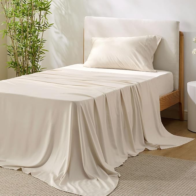 Bedsure Cooling Sheets Twin, Rayon Derived from Bamboo, Breathable & Soft Twin by BEDSURE