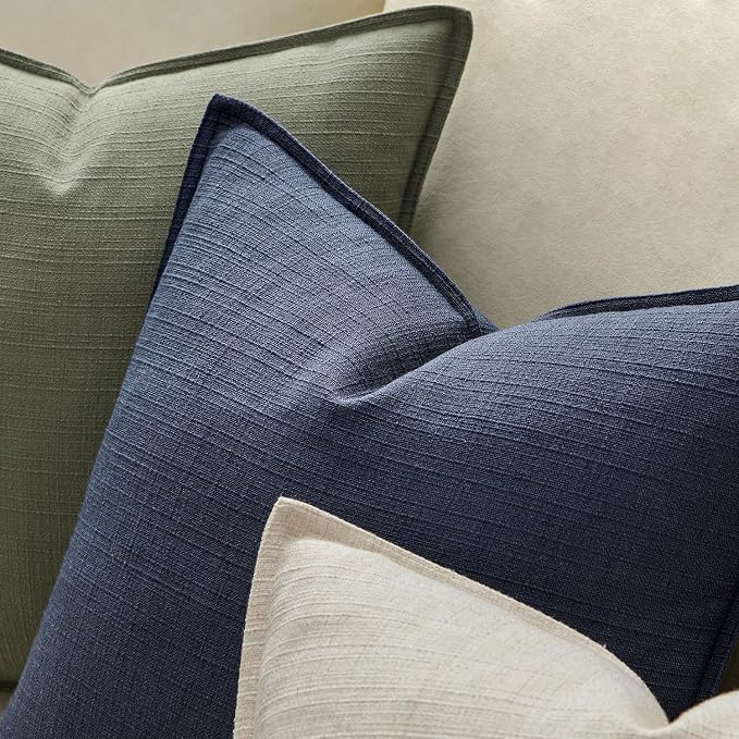 MIULEE Decorative Pillow Covers 20x20, 2 Pack Boho Farmhouse Neutral Throw - Image 3