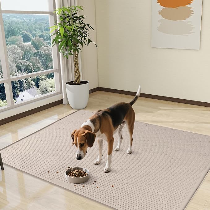 Dog Food Mat, Extra Large 50" x 35" Silicone Pet Feeding Mat - Image 7