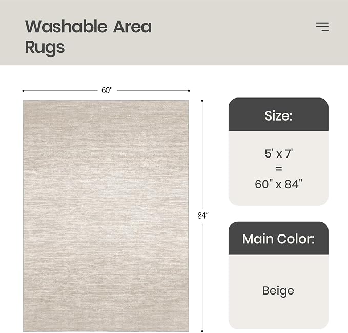 Valenrug Washable Rugs 5x7 - Image 2