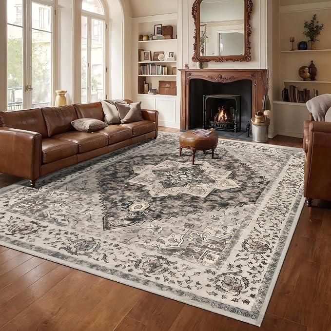 Tangsoo 9x12 Vintage Area Rugs for Living Room, Washable Indoor Non Slip Large by Tangsoo