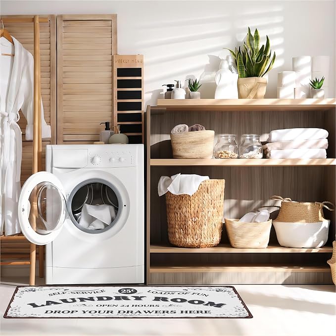 Zoke Laundry Room Rug Runner Stylish Non-Slip Laundry Room Mat 24"x72" - Image 7