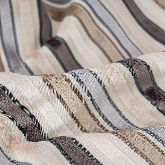 Yangest Beige Striped Throw Pillow Cover Multicolor Velvet Cushion Cover - Image 3