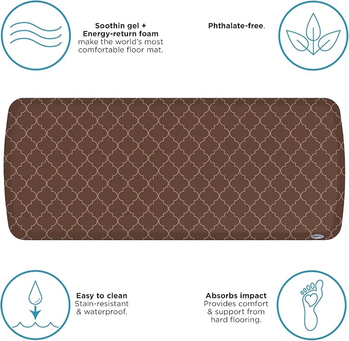 GelPro Elite Premier Anti-Fatigue Kitchen Comfort Floor Mat, Trellis Walnut - Image 5