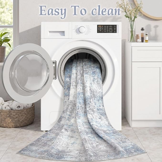 Washable 5X7 Area Rug: Modern Abstract Soft Non-Slip Indoor Rugs Home Decor - Image 5