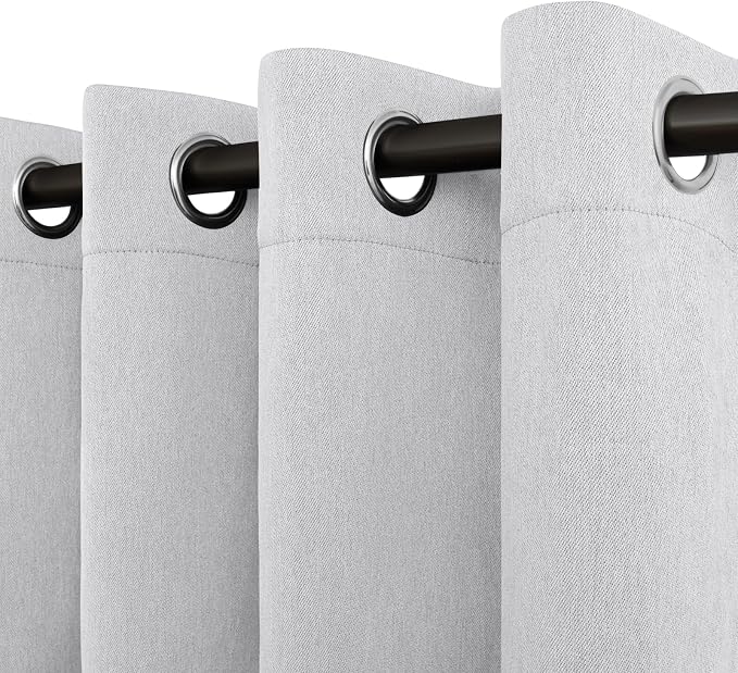 Easy-Going Linen Look Blackout Curtain 108 Inch Length Grommet Window Curtain by Easy-Going