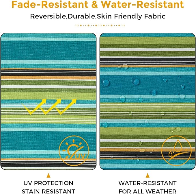 Outdoor Chair Cushions Set of 2, Patio Seat Cushion 17"x16"x2", U-Shaped Dining - Image 7