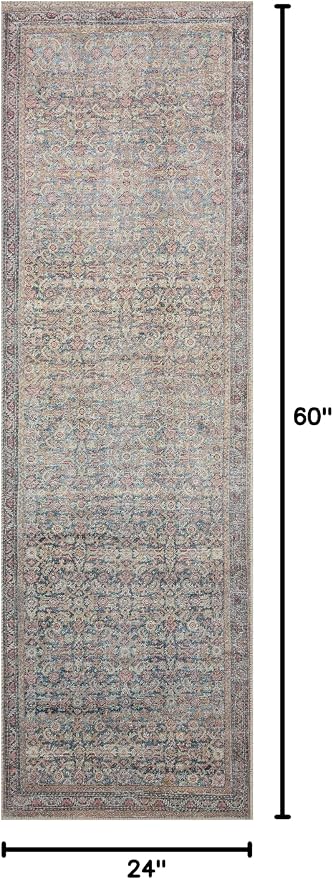 Loloi Adrian Collection ADR-04 Denim/Multi 2'-0" x 5'-0", .19" Thick Accent Rug - Image 2