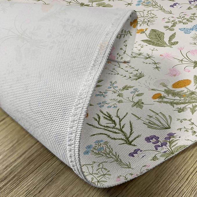 Ambesonne Floral Place Mats Set of 4, Vintage Garden Plants Herbs Flowers - Image 5