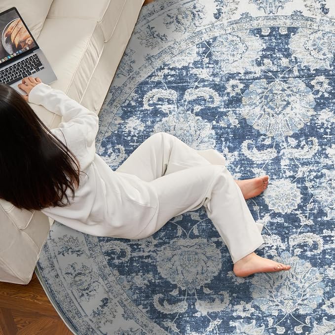 jinchan Fiora Round Rug 7ft Area Rug - Image 4
