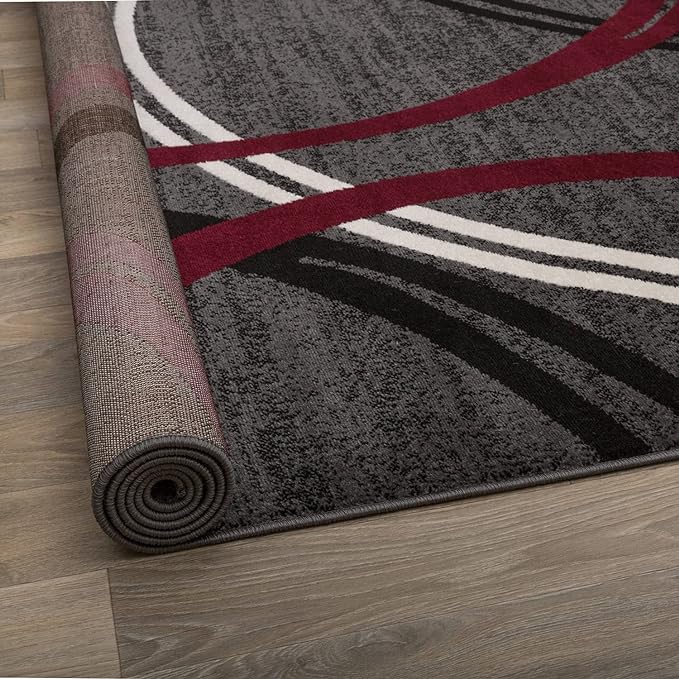 Rugshop Modern Wavy Circles Design Non-Shedding Area Rug, Carpet - Image 4