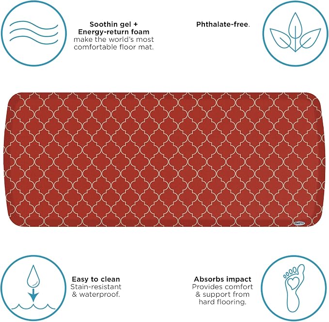 GelPro Elite Premier Anti-Fatigue Kitchen Comfort Floor Mat, Lattice Garnet - Image 9