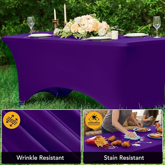 6-Pack Premium Purple Spandex Tablecloths - Image 4